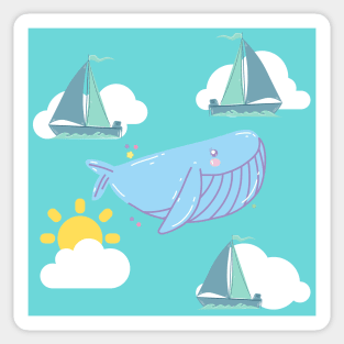 The Whale in the Blue Sky Sticker